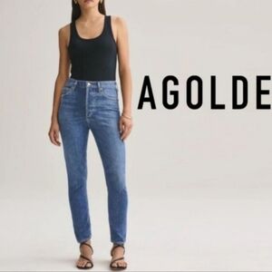 agolde nico high rise slim fit jeans button fly size 30